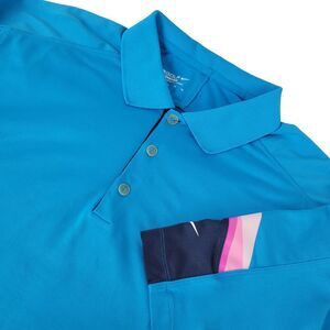 Nike Golf Polo Tour Performance Mens XL Blue Stretch Flex Tech Shirt Casual